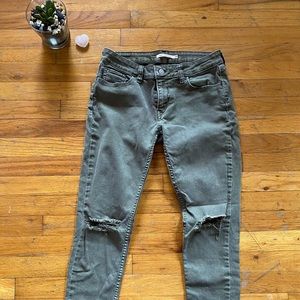 Green 535 super skinny Levi jeans